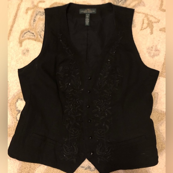 Ralph Lauren LRL black vest with beading - Picture 1 of 5